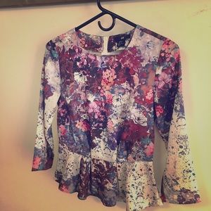 3/4 sleeve peplum top from HM size 2.